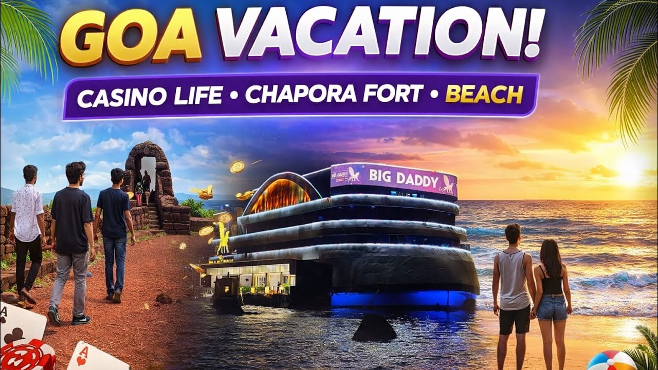 EP-5 Goa Day - 1 | Chapora Fort 🏰| Miramal Beach ⛱️| Big Daddy Casino Life 🎰 |