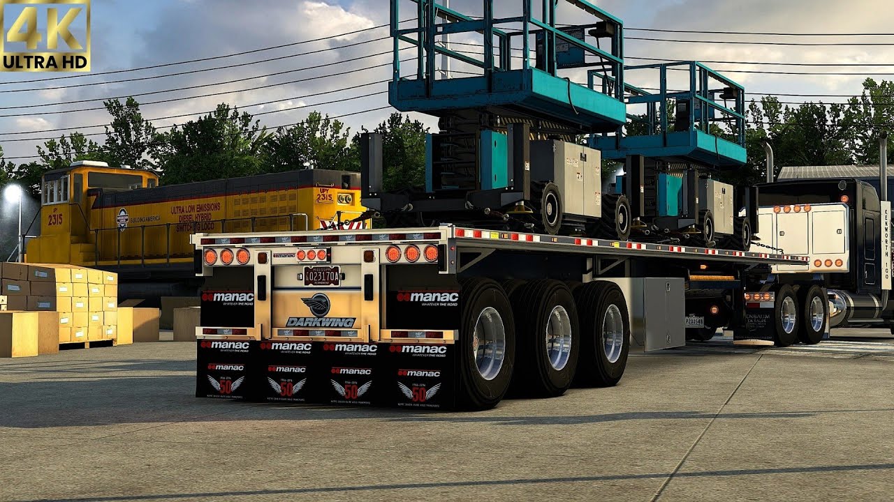 ATS 1.57 Mods | 4K | Salina Bound: Scissor Lift Haul Time Lapse | American Truck Simulator