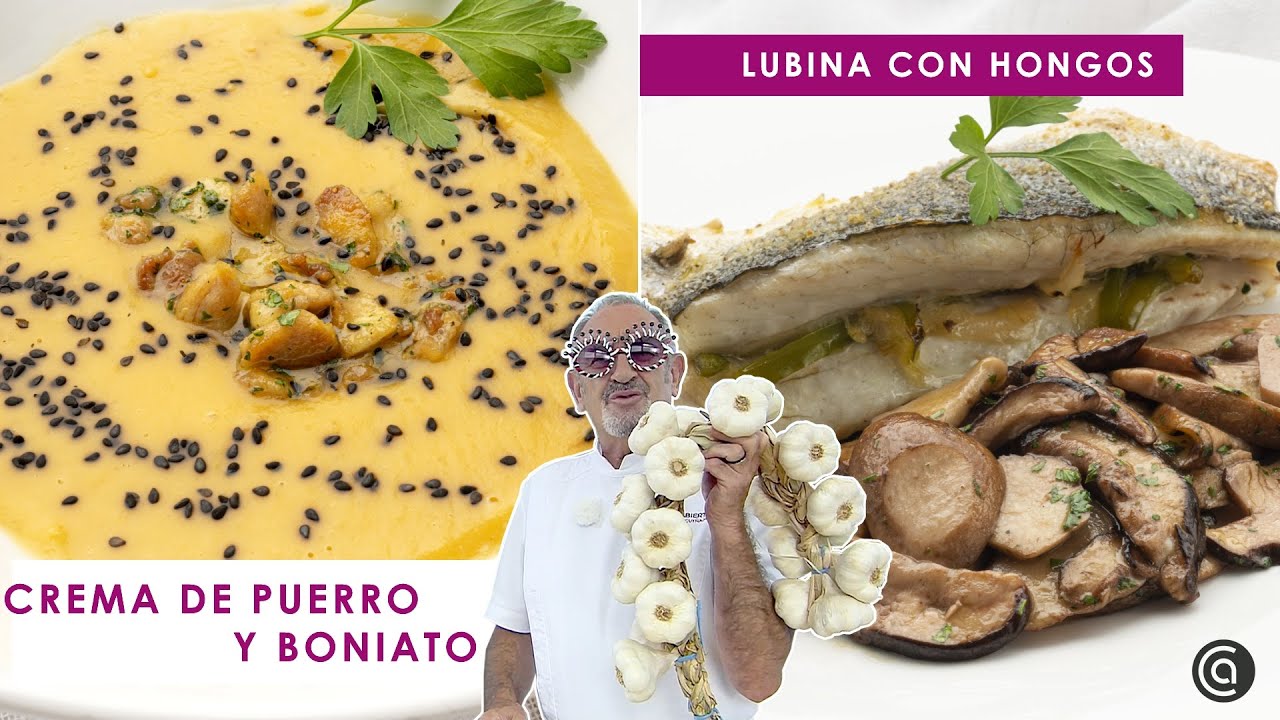 Crema de puerro y boniato 🍠​ Lubina con hongos 🐟​ Karlos Arguiñano