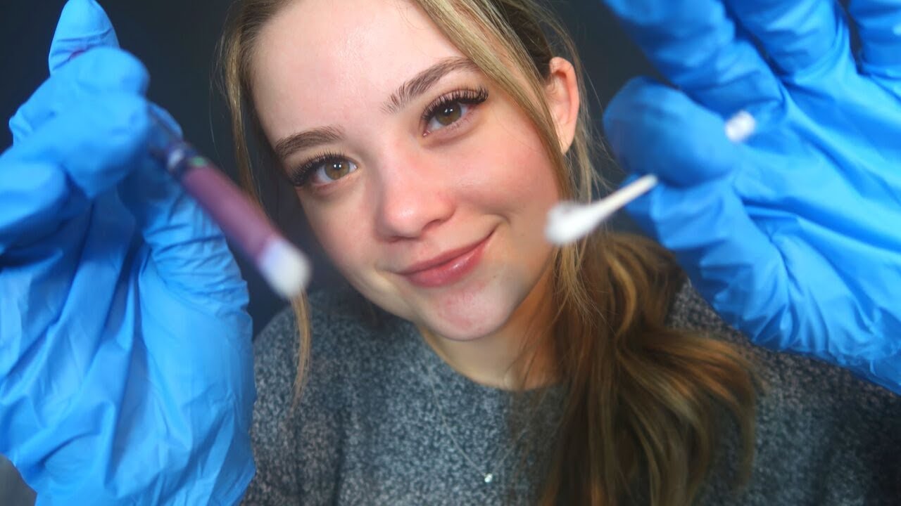 ASMR GETTING SOMETHING OUT OF YOUR EYE ROLEPLAY! Exam, Brushing, Tweezing, Gloves, Q-Tips