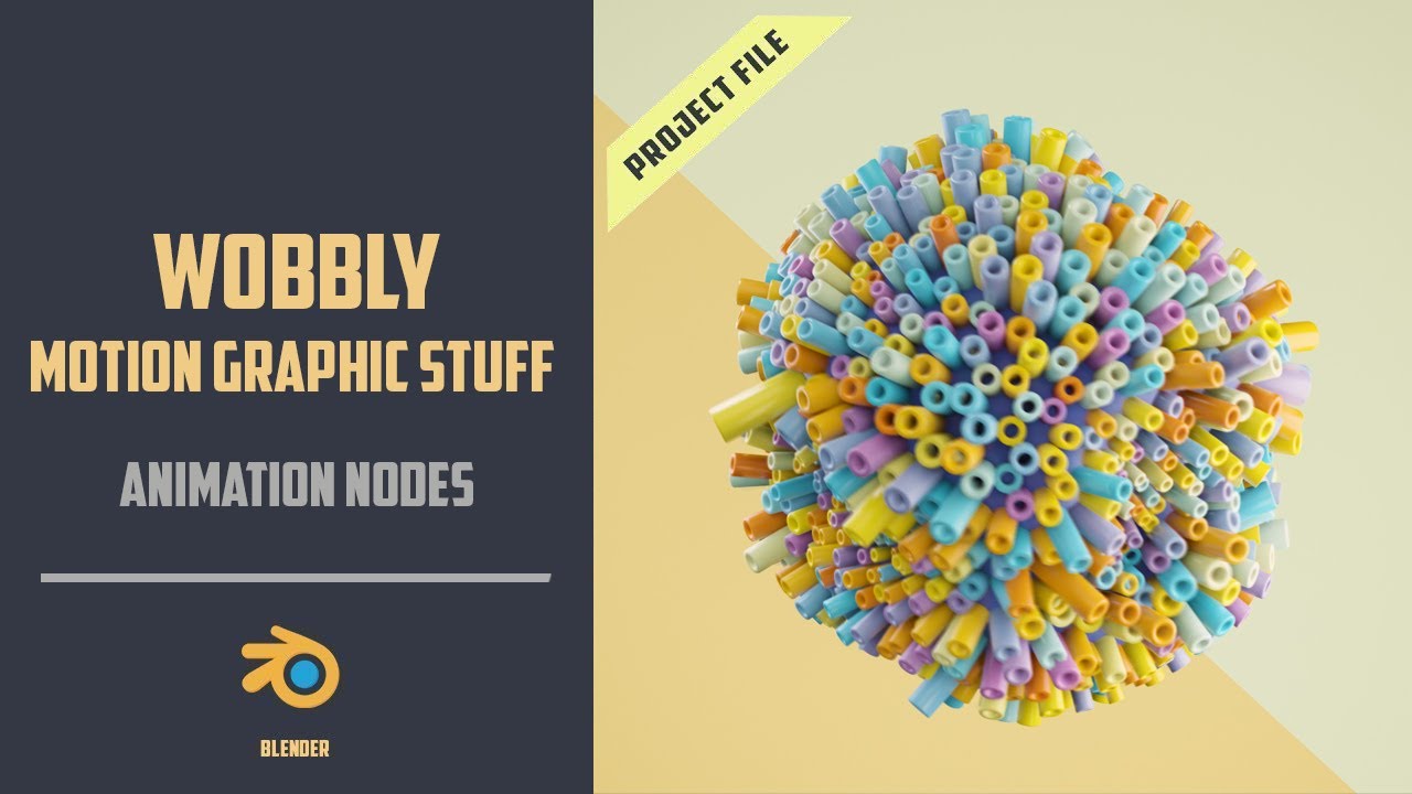 Wobbly motion graphic stuff made with Animation nodes [Blender 2.8+]