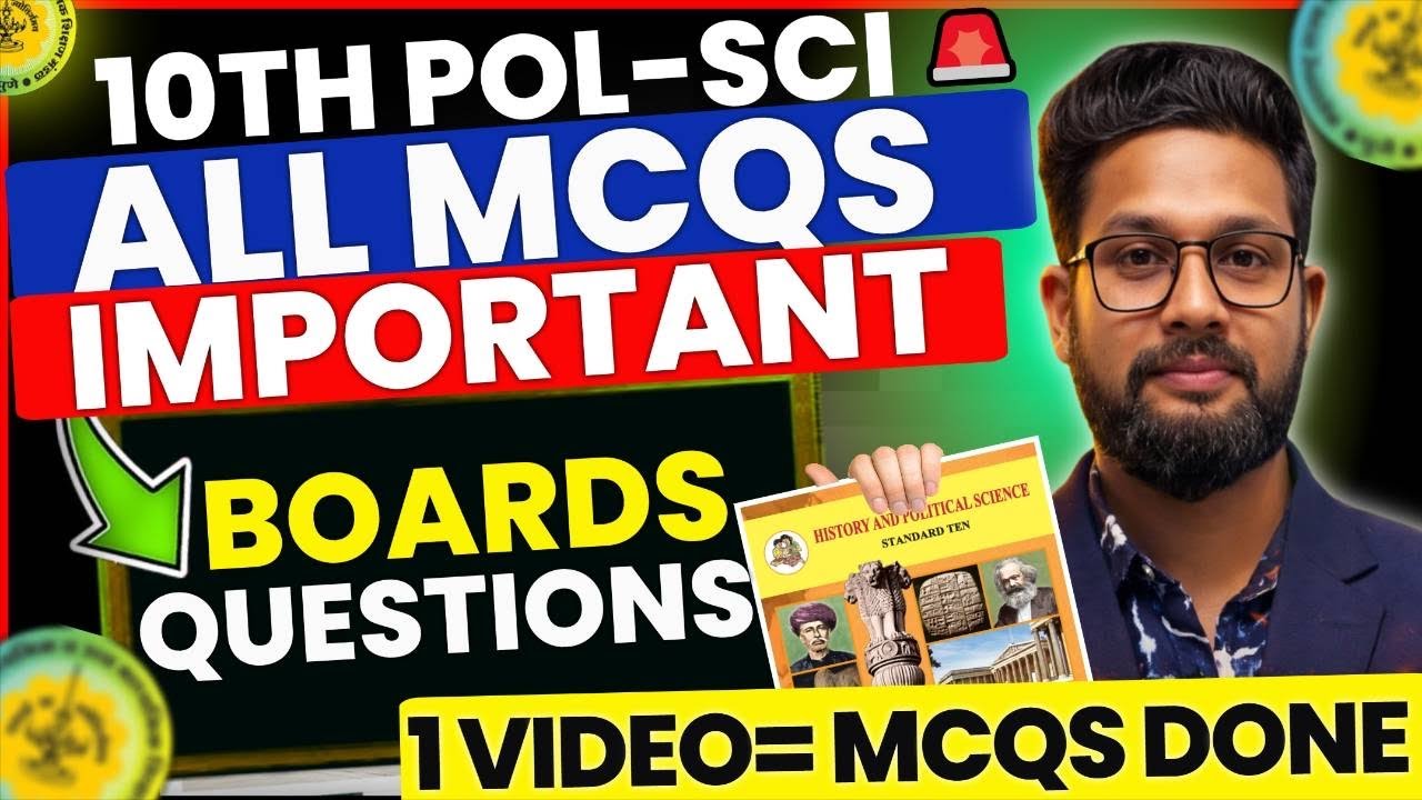 10TH POL-SCI ALL IMPORTANT MCQS BOARD 2026 | 10TH POL SCI BOARD EXAM 2026 | JR TUTORIALS | 