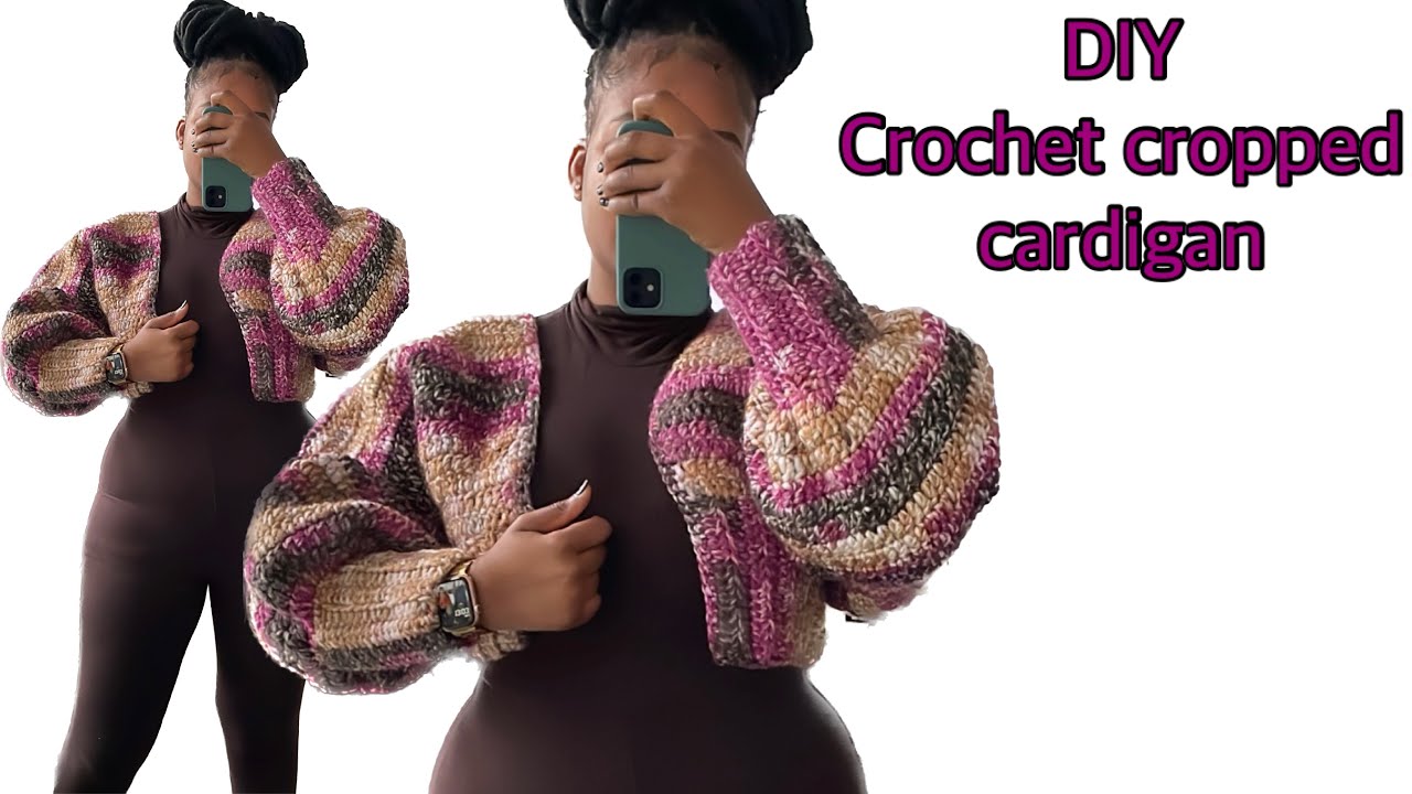Made my first cardigan! DIY crochet cropped cardigan| Mihankushea 🧶