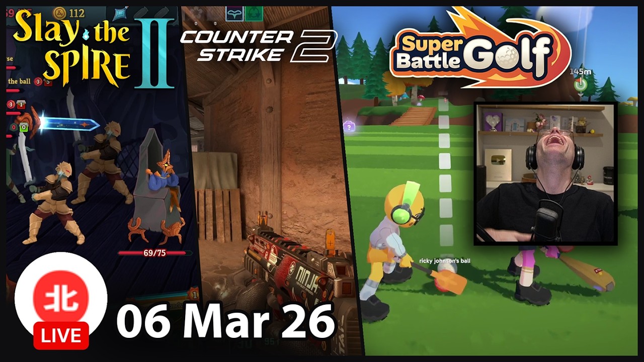 Slay the Spire 2 / Counter-Strike 2 / Super Battle Golf  - 06 Mar 2026 - Unofficial Northernlion VOD