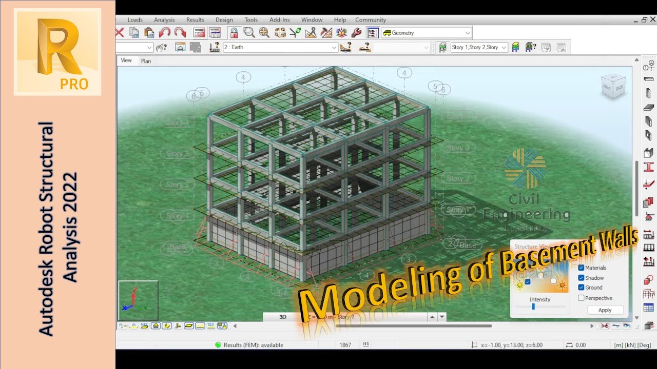 Modeling of Basement Walls in Autodesk Robot | Part 1: Modeling Process