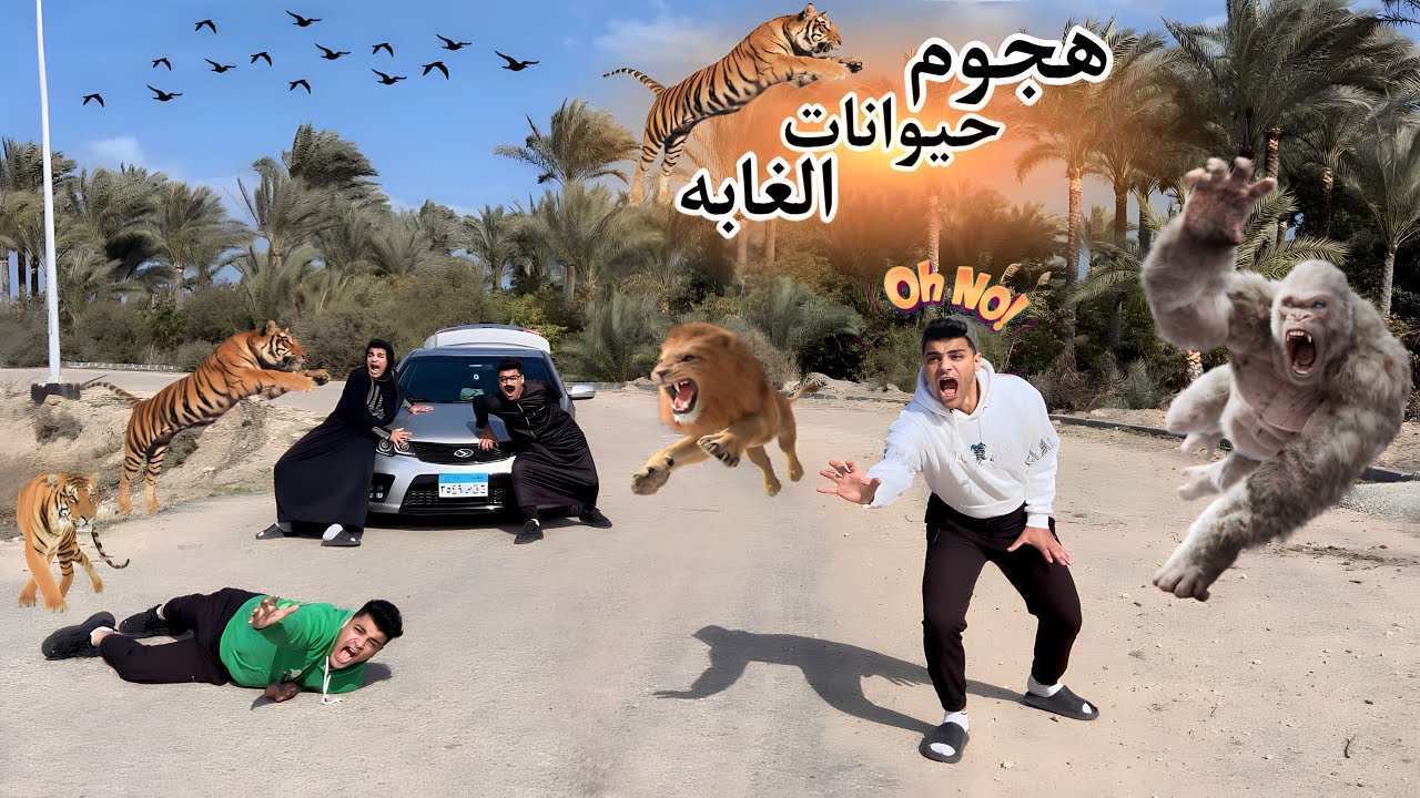 لما تسافر مع أهلك في نزهه ويطلع عليكم حيوانات الغابه المفترسين🦁🦍 ( الجزء الاول💥)