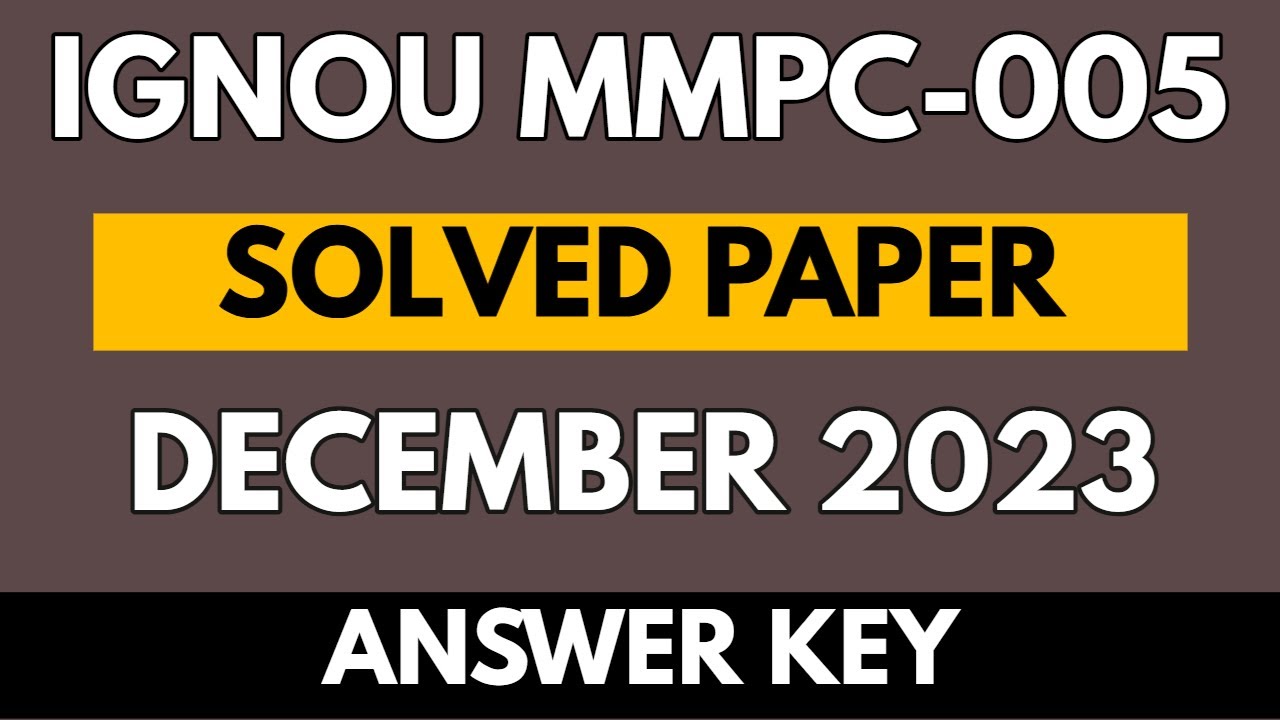 IGNOU MMPC-005 December 2023 Solved Question Paper | Business Laws | Full Solutions