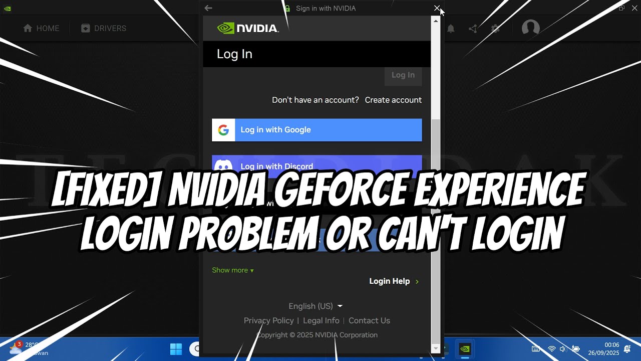 [ИСПРАВЛЕНО] Проблема со входом в систему NVIDIA GEFORCE EXPERIENCE или невозможность входа