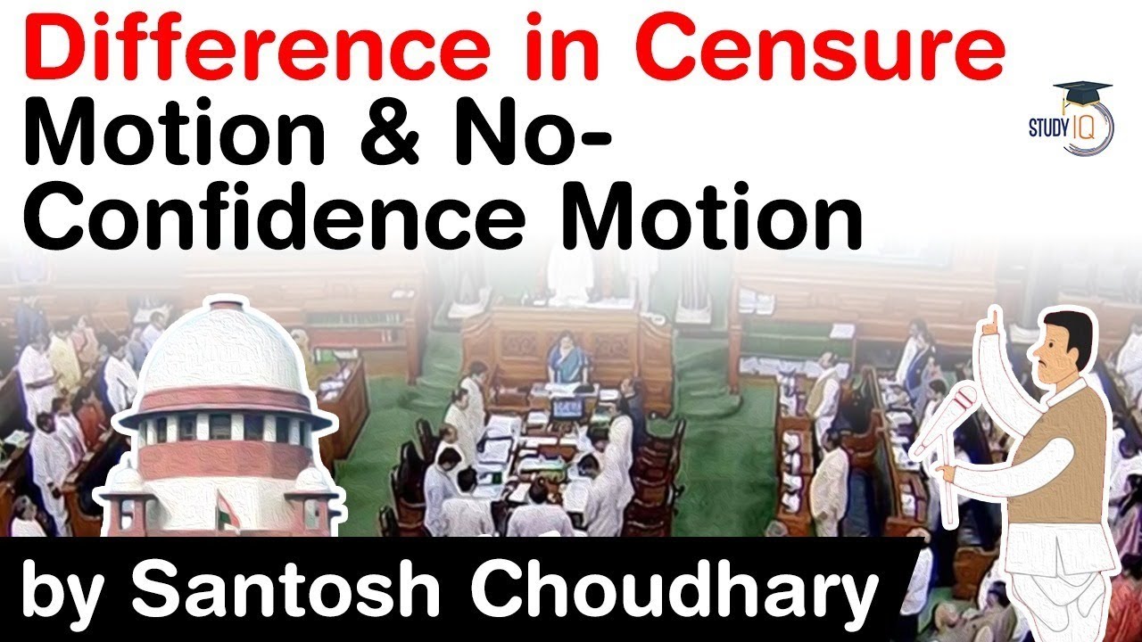 Difference in Censure Motion and No Confidence Motion explained - Indian Polity for all exams #UPSC