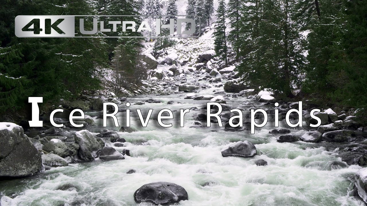 Winter River Rapids | 4K Water White Noise