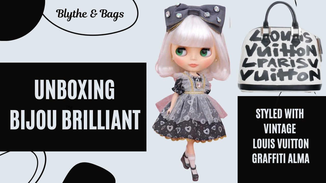 Blythe Unboxing Bijou Brilliant styled with vintage Louis Vuitton Graffiti Alma