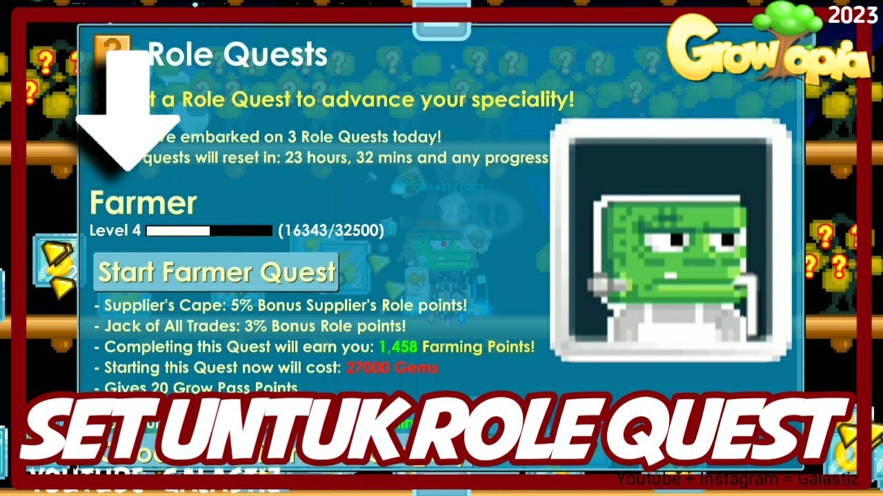 lebih murah selesaikan role quest Farmer pakai ini Frank monster mask Growtopia Indonesia