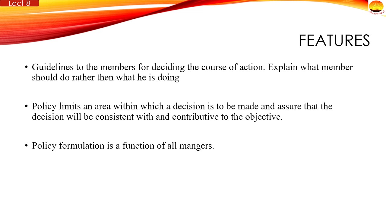 HRM Lecture 8 What is Human Resource Policy