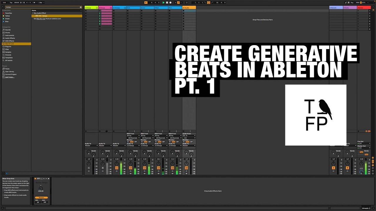 Generative Music Techniques Tutorial in Ableton Live, IDM Glitch Beats Pt 1 Generate Patterns