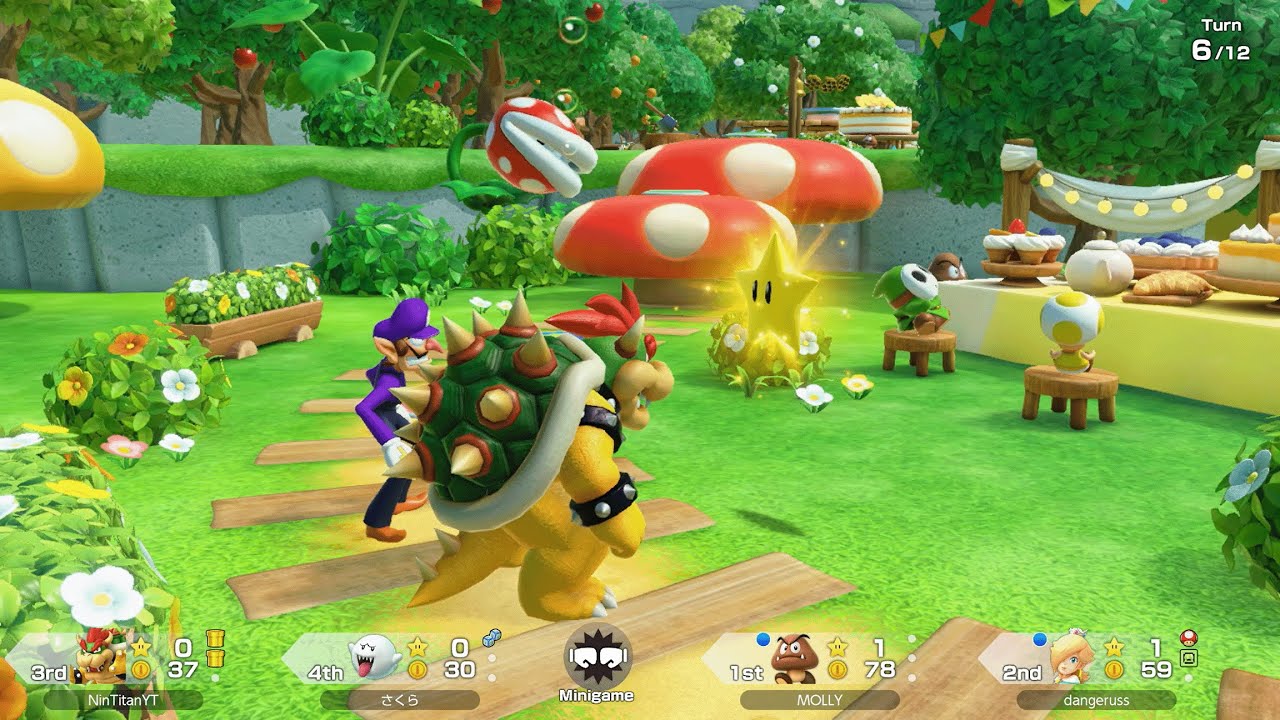 Super Mario Party Jamboree - Bowser vs Rosalina vs Boo vs Goomba - Mega Wiggler's Tree Party