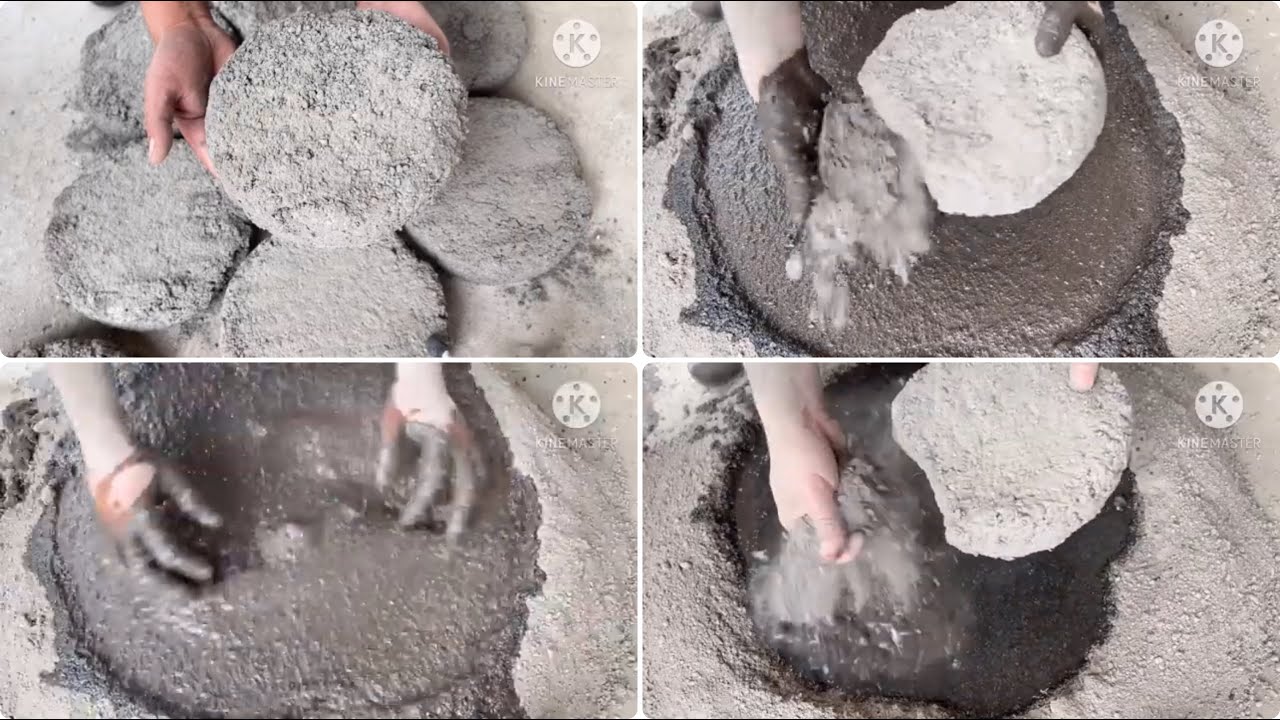 ASMR|| dry and water floor crumbing #satisfying #asmrcommunity #sandcement