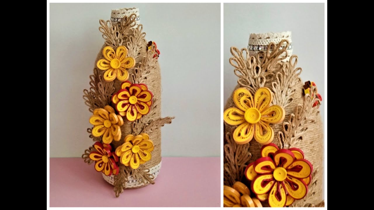 TUTORIAL sticla cu sfoara si quilling