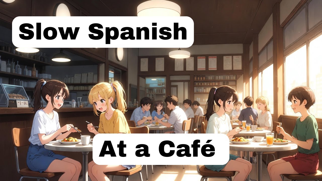 Slow Spanish at a Café | Easy Listening Conversation