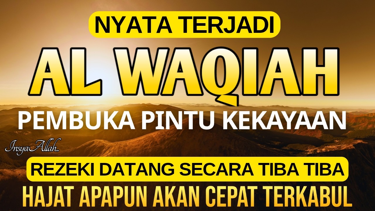 Dahsyat Surat AL WAQIAH 7×, dengarkan hutang lunas ✅, Rezeki mengalir deras, al waqiah merdu