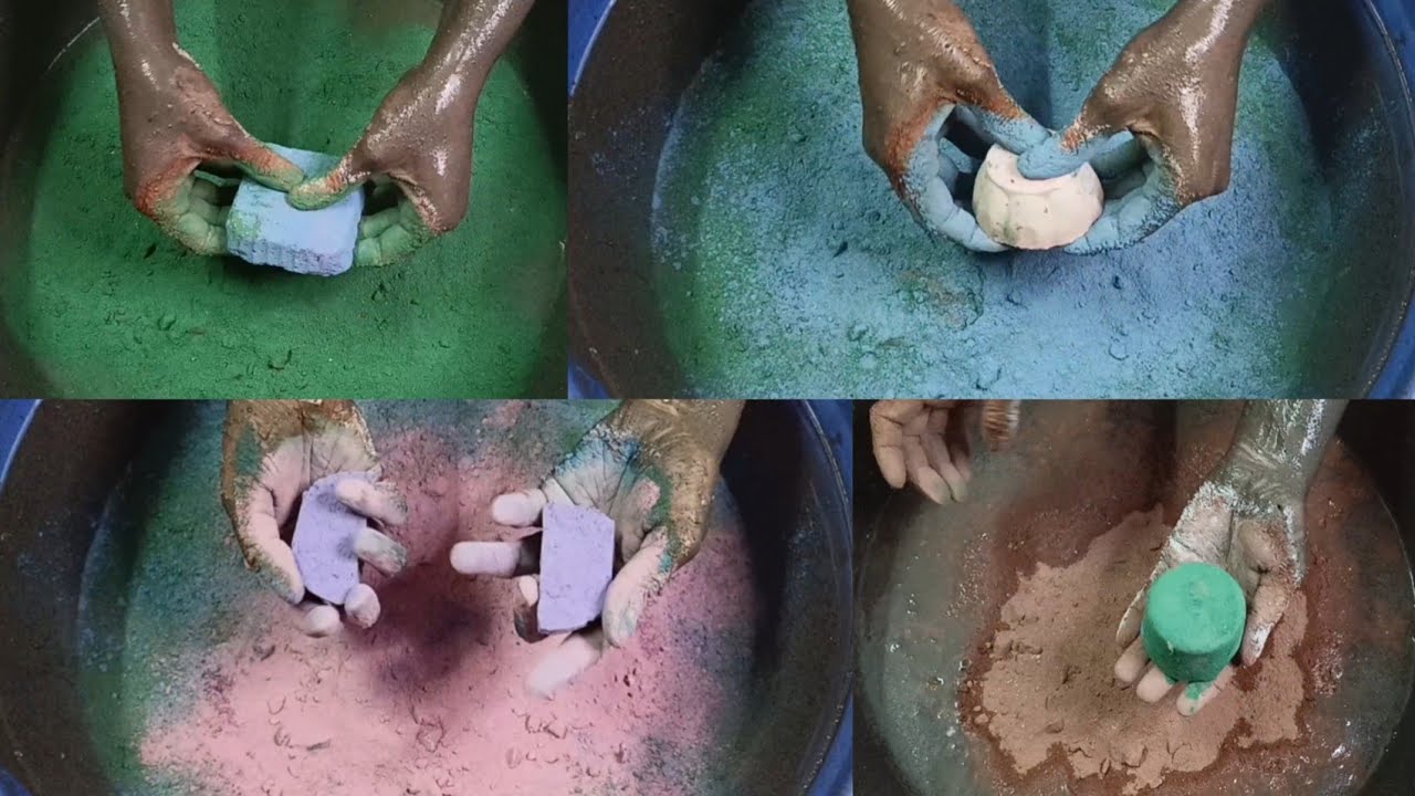 Edited || Non-Stop Colourfull🌈Crumbling & Paste Mixing/Playing ASMR