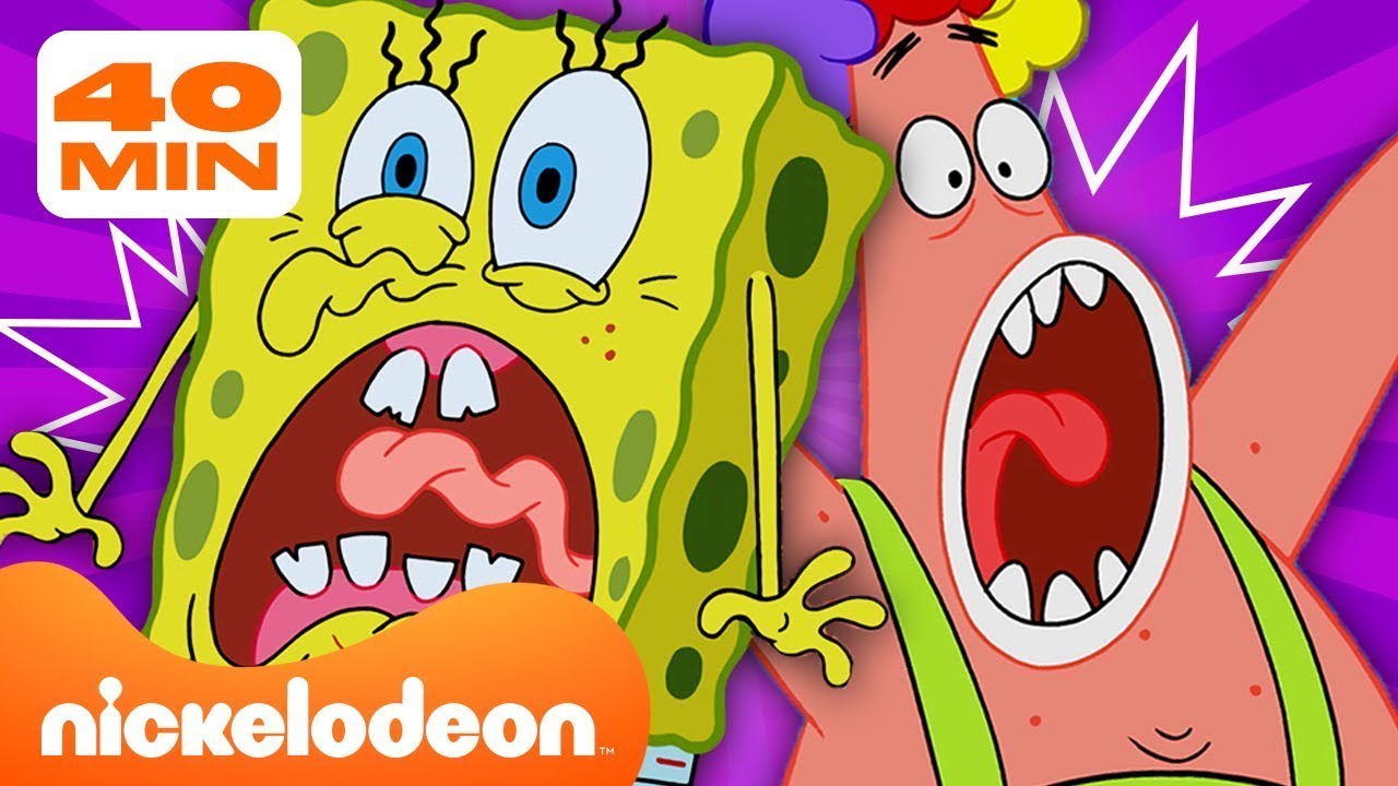 Губка Боб и Патрик пугаются! 40-минутная подборка | Nickelodeon Cyrillic