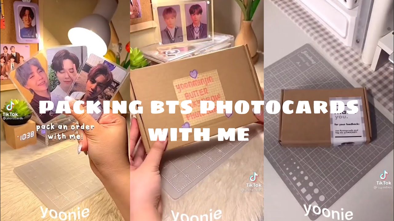kpop packing photocards with me ASMR [ bts edition] | a tiktok compilation