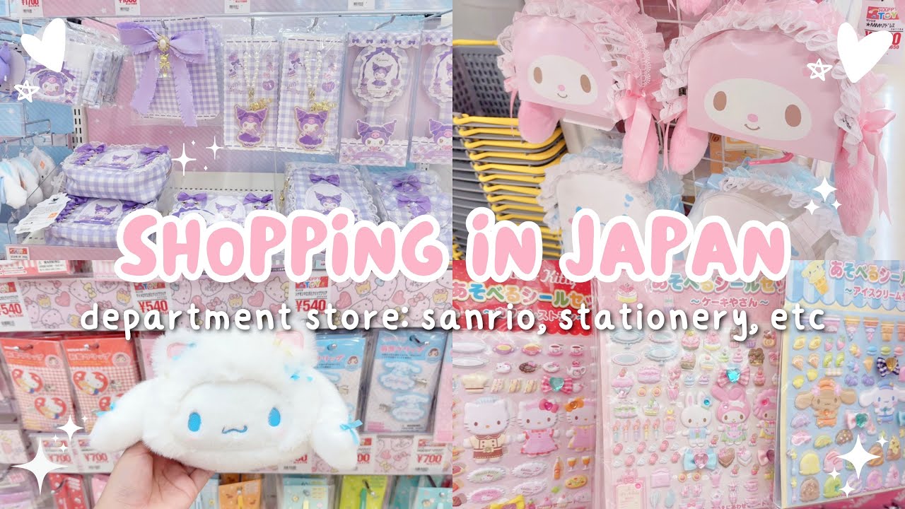 japan vlog 🛒💗 department store in japan: sanrio, plushies, stationery, stickers, etc ♡