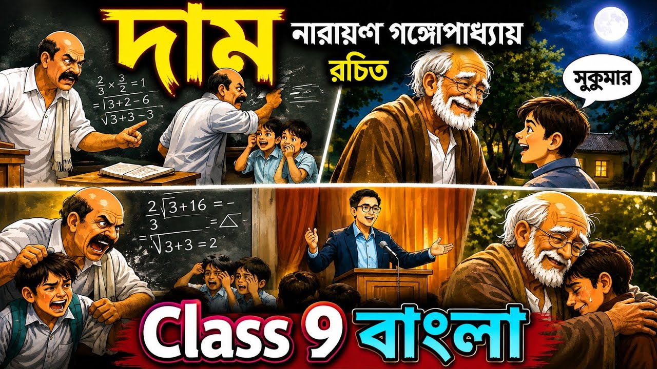 দাম | নারায়ণ গঙ্গোপাধ্যায় |বাংলা কার্টুন|Class 9|Dam bengali story class 9 by Narayan Gangopadhyay