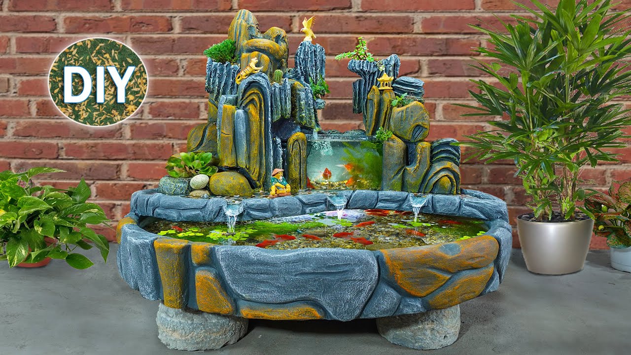 How to make an artificial stone aquarium from cement