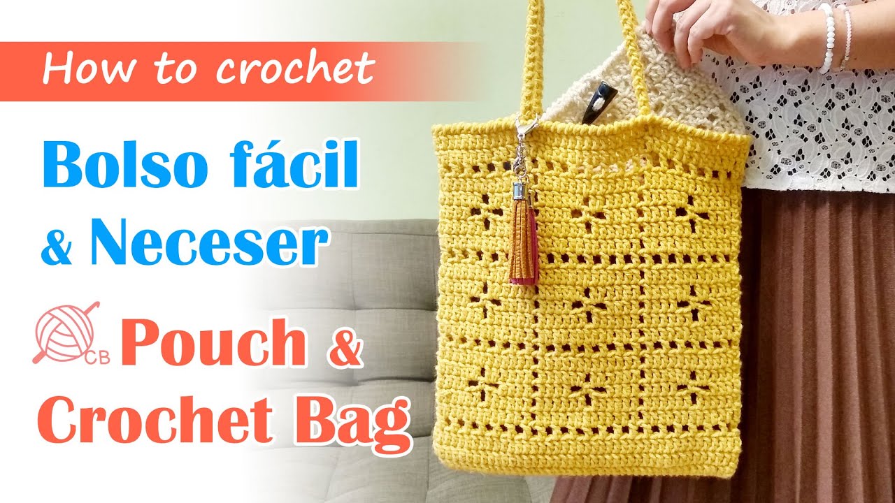 [ENG Sub] Crochet Market Bag & Pouch -Bolso Crochet con Flores y Neceser - Bolsa de Compra