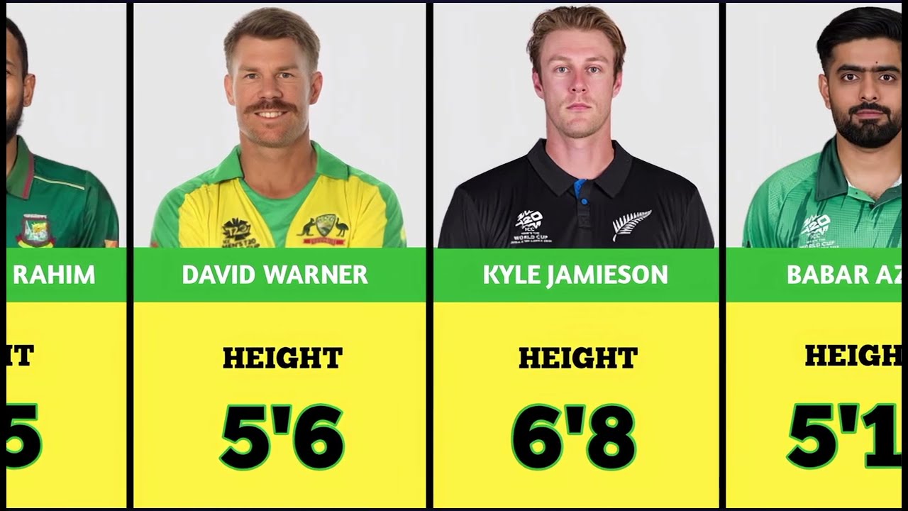 Famous Cricketers Real Height Revealed || Shortest To Tallest
