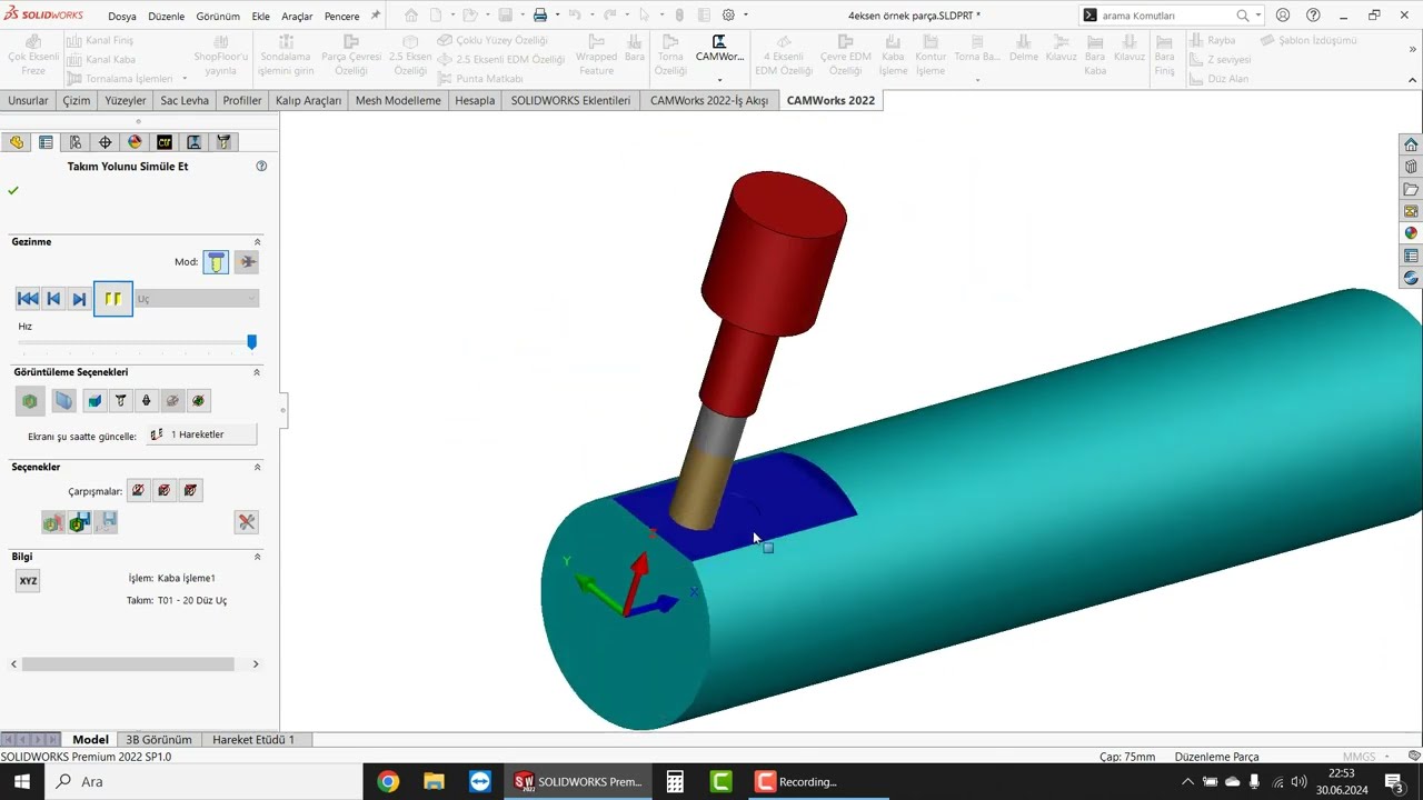 SOLİDWORKS CAM DERSLERİ - 4 EKSEN UYGULAMALARA GİRİŞ ve İNDEX UYGULAMALARI