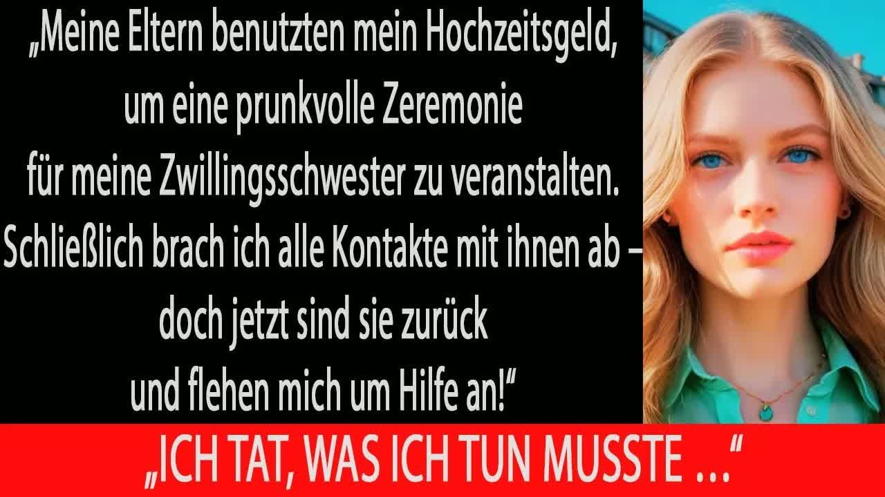 MEINE ELTERN NAHMEN MEIN HOCHZEITSGELD FÜR DIE FEIER MEINER SCHWESTER JETZT FLEHEN SIE UM VERZEI