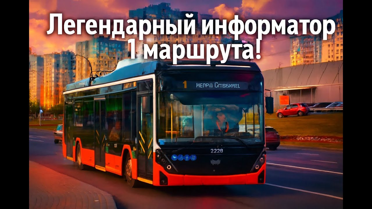 Информатор 1 троллейбусного маршрута легендарным голосом до станции метро Стрелка
