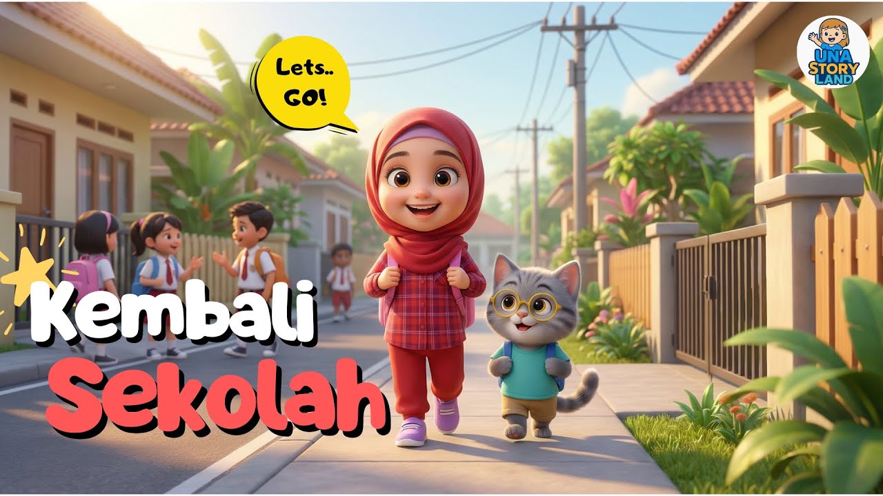 Kembali Sekolah🎒 Lagu Anak Indonesia Animasi 3D Una & Jojo - Una Rajin vs Jojo Kesiangan 😅