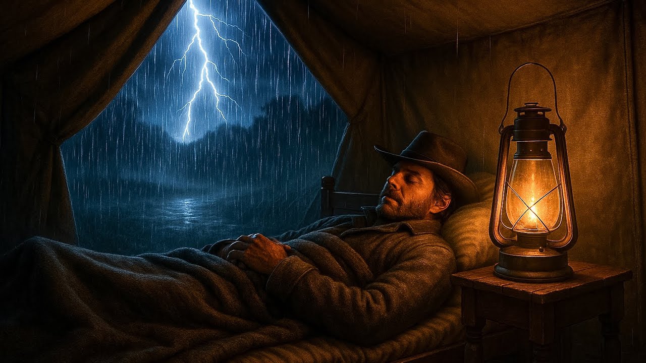 Sheltered by the Rain: Arthur sleeps peacefully in his tent alone at night |ASMR for deep sleep RDR2