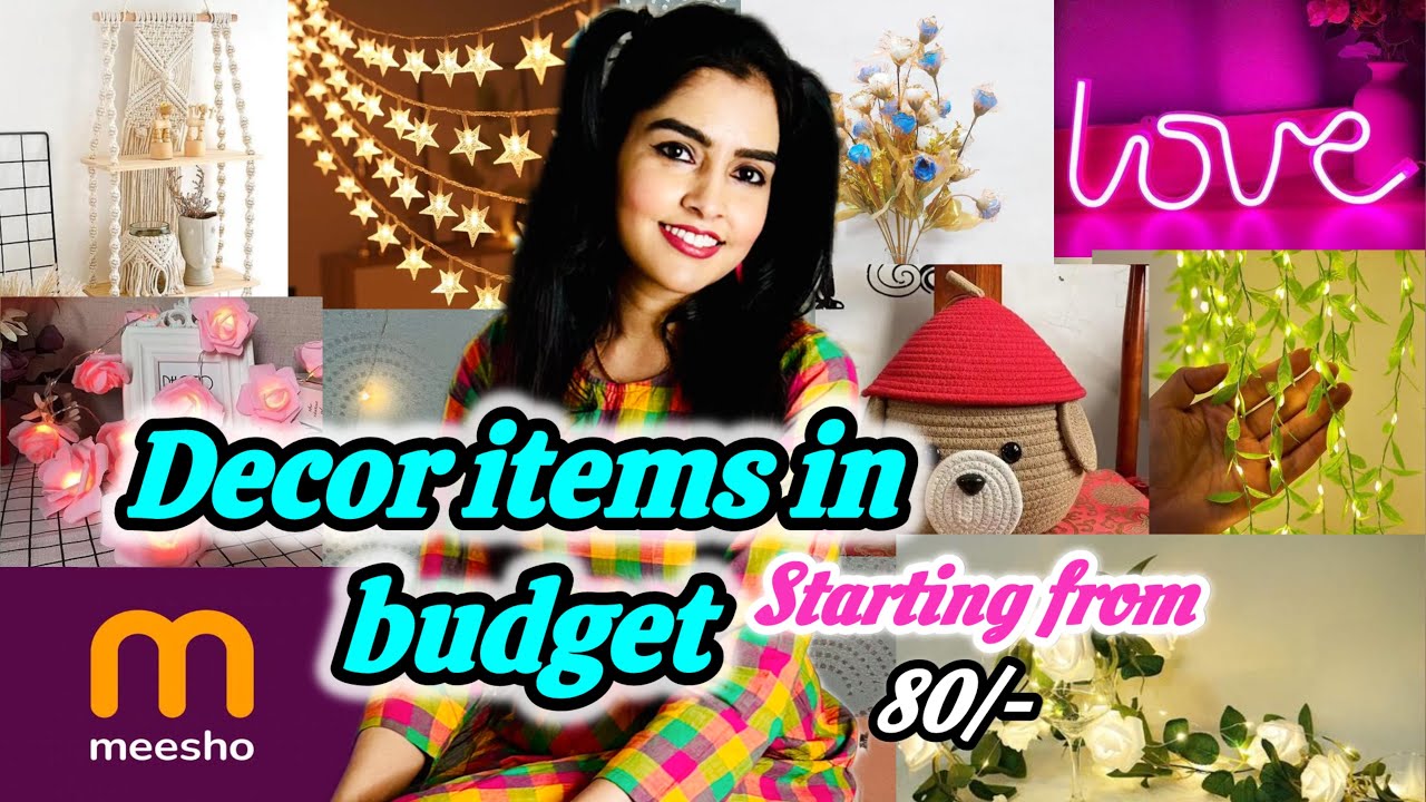 Home decor items 🌈💐🌟❤️✨  | Meesho shopping haul | home decorations | lights for background