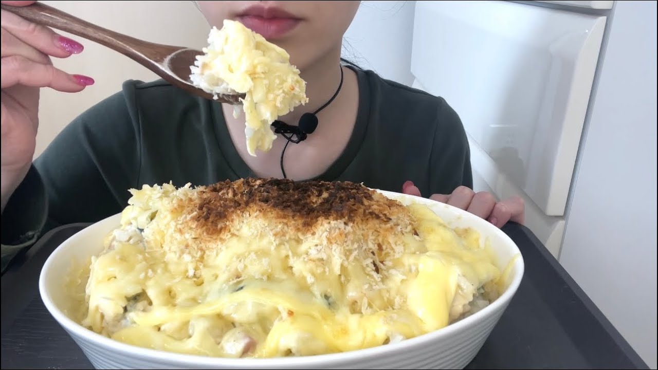 【ASMR 咀嚼音】ポテトサラダドリア！Potato salad doria！감자 샐러드 도리아！