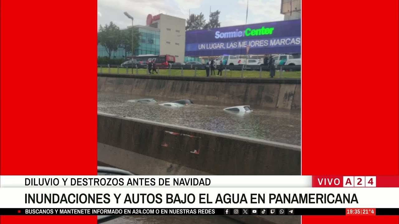 🚨 DILUVIO Y DESTROZOS ANTES DE NAVIDAD: INUNDACIONES Y AUTOS BAJO EL AGUA EN PANAMERICANA