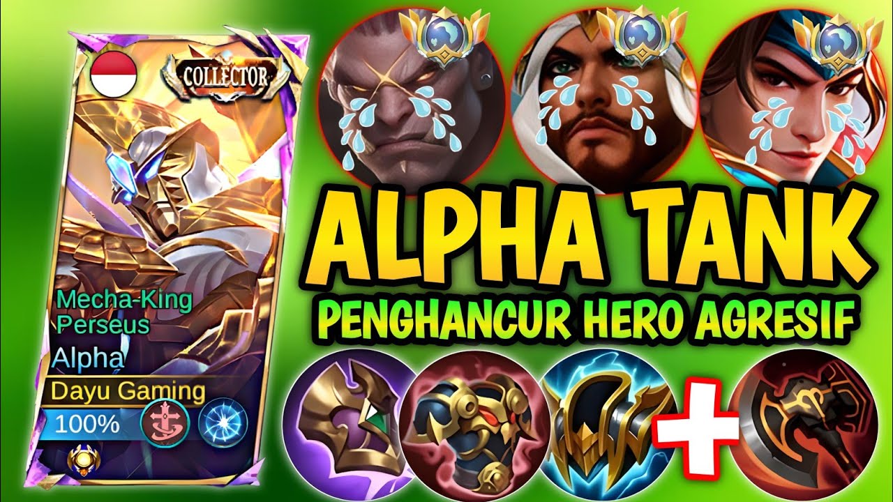 SOLO RANK ALPHA MODE TANK LAWAN ZILONG DI EXP LANE‼️GAMEPLAY ALPHA TERBARU‼️ Mobile Legends