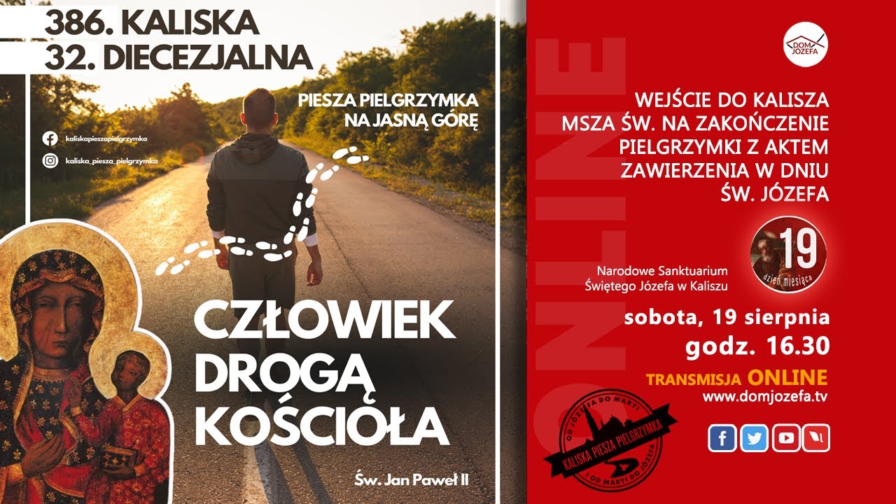 Wejście do Kalisza i Msza św. na zakończenie pielgrzymki z Aktem zawierzenia w dniu św. Józefa