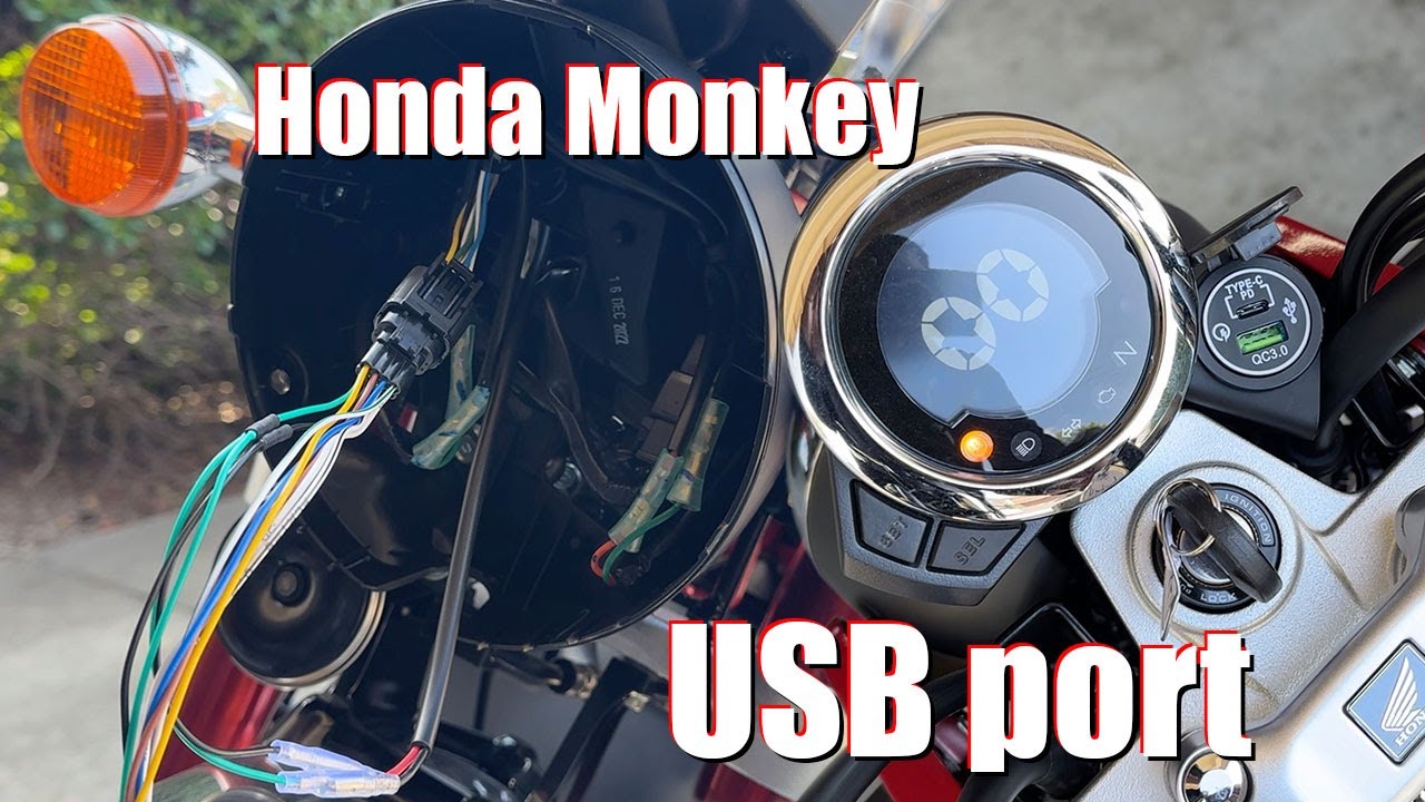 2023 Honda Monkey USB charger port install