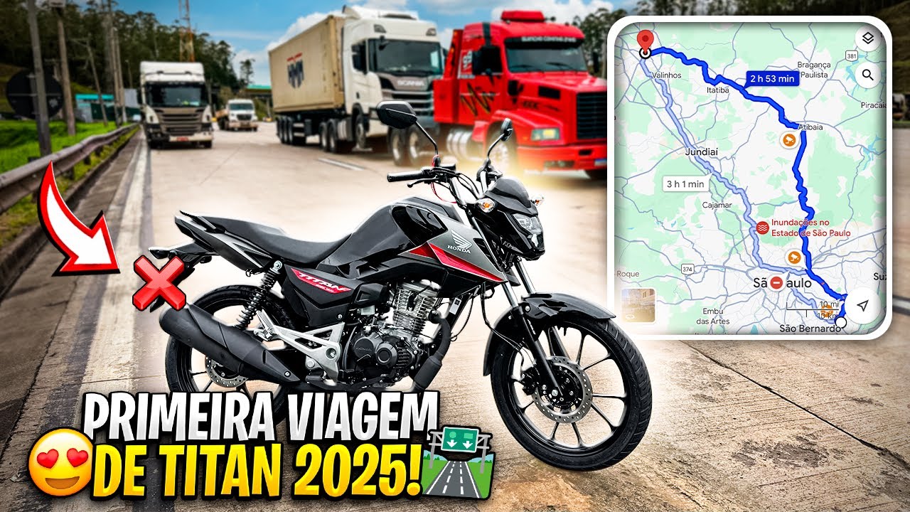 PRIMEIRA VIAGEM COM A TITAN 160 2025 0KM - MOTOR JA CHOROU😭