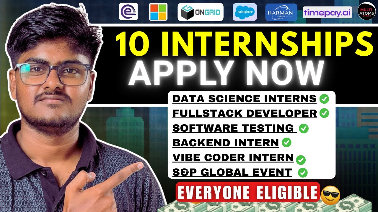 10 Internship Opportunities | Everyone Eligible | Data Science Intern | Microsoft | Multi Atoms