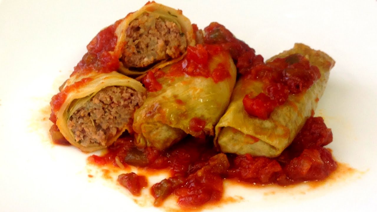 HOJAS DE COL RELLENAS DE CARNE Y ARROZ | Recetas de Cocina