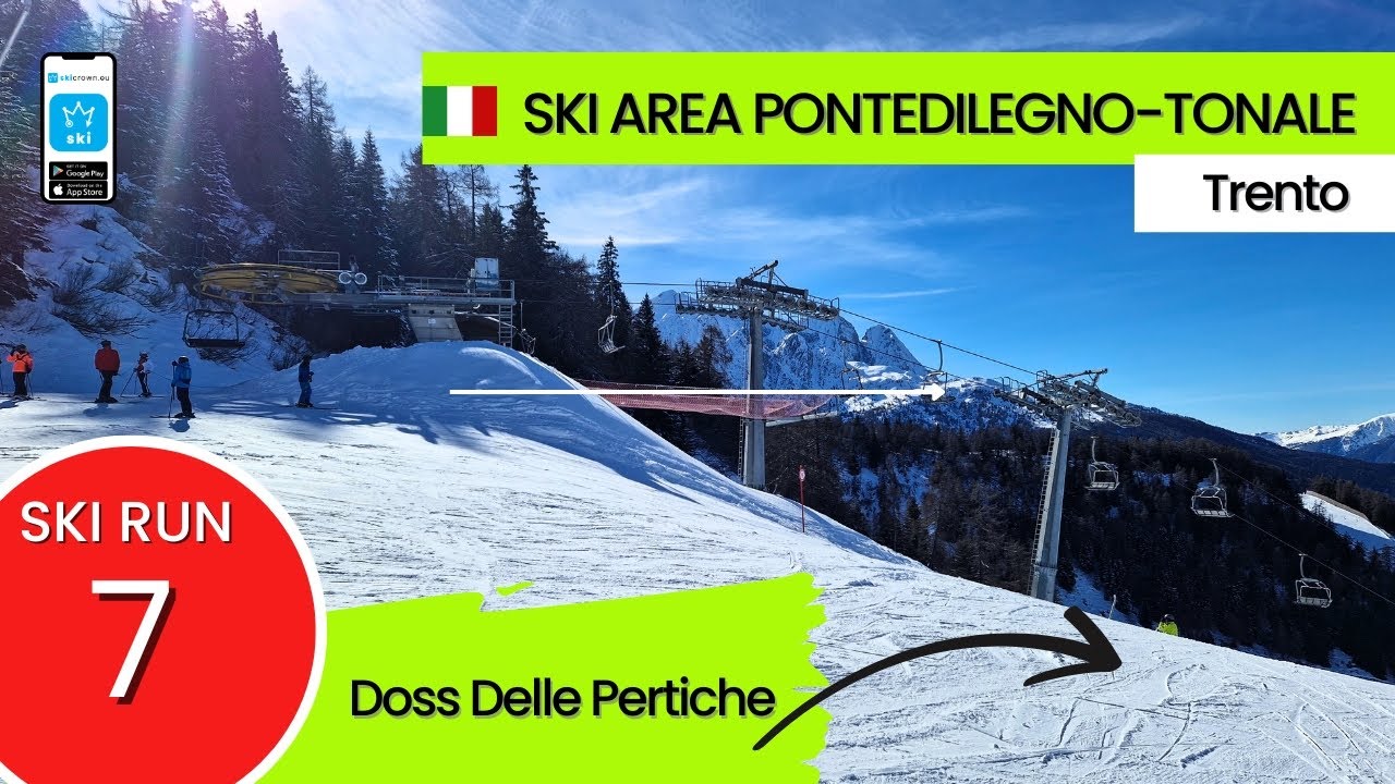 Ski Area Pontedilegno - Tonale Trento Italy / ski run 7, short video 55