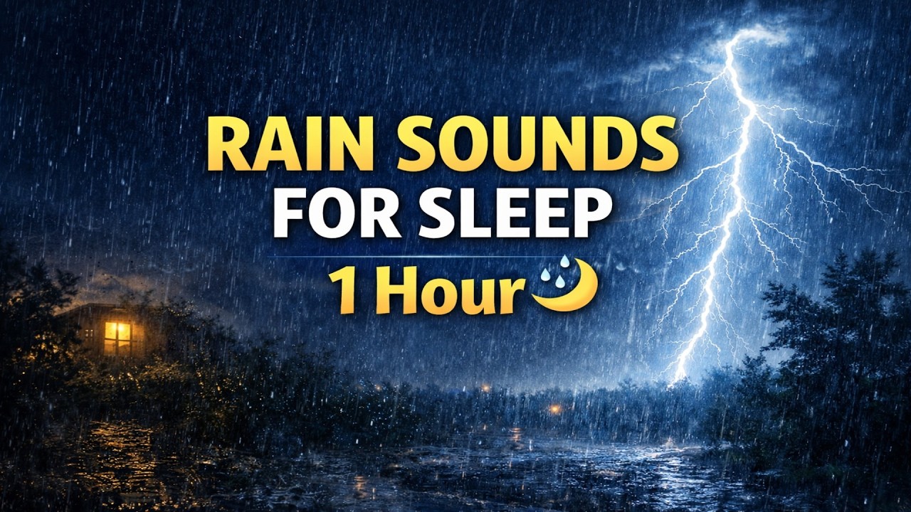 Rain Sounds for Sleep 🌧️ Relaxing Night Rain Ambience for Deep Sleep (1 Hour)
