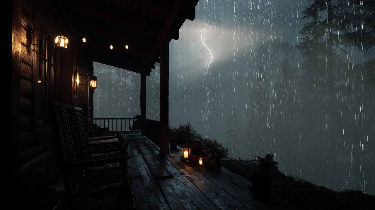 Rain and Thunder in a Foggy Forest | Soothing Rain Sounds for Sleep & Relaxation