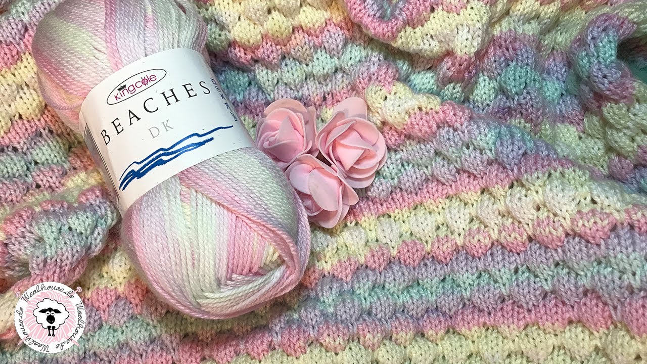 Baby-Decke stricken im Bubble-Muster / Strickanleitung für Muster / Woolhouse.de