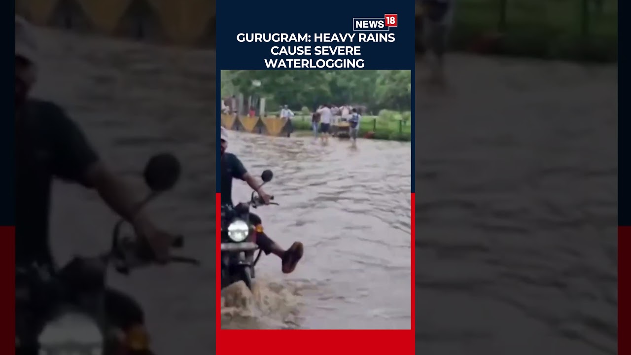 Gurugram Flooded! Massive Waterlogging on Sohna Road Chokes Delhi-Mumbai Expressway Link | News18